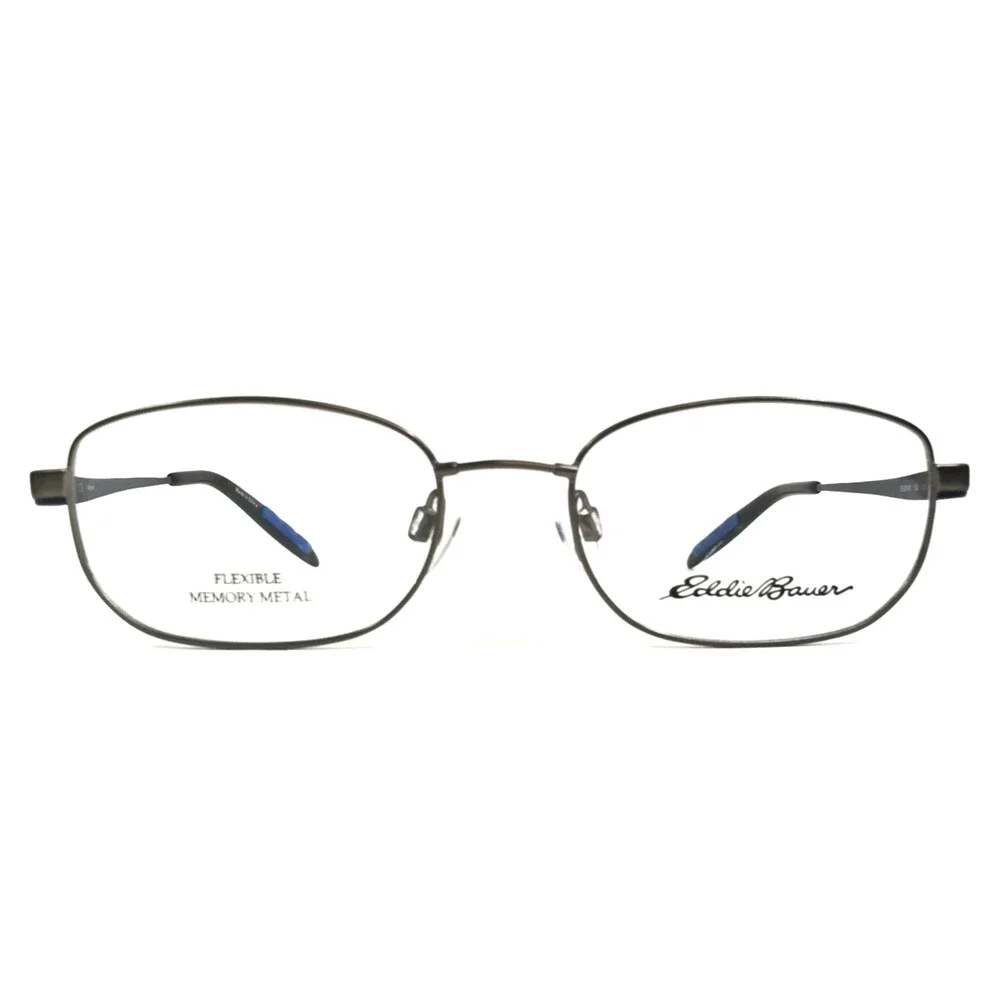 Eddie Bauer Eyeglasses Frames EB32043 GR Gray Blue Oval Wire Rim 52-18-145